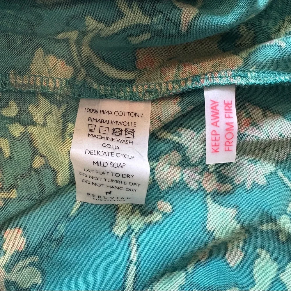 Peruvian Connection Art Nouveau Pima Cotton Tank Maxi Dress, Sz S - Picture 13 of 13